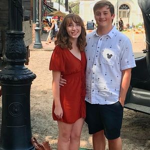 Boho flutter sleeve button-up dress